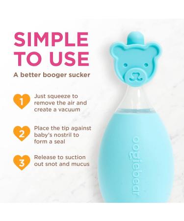 oogiebear Bulb Aspirator - The Safe Baby Nose Sucker for Newborns and Toddlers | BPA Free | Blue - Buy Online on SooperMarket.com