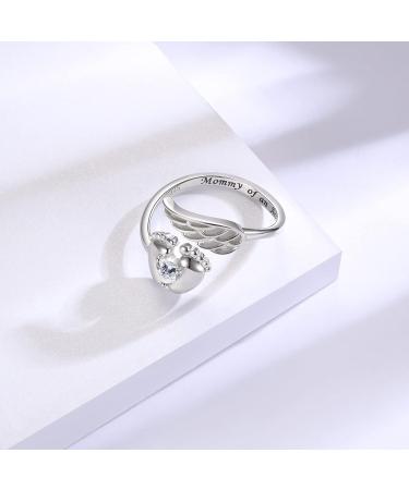 APOTIE Sterling Silver Miscarriage Ring - Infant Loss Jewelry for Women | Memorial Pregnancy Rings with Cubic Zirconia - Buy Online on SooperMarket.com