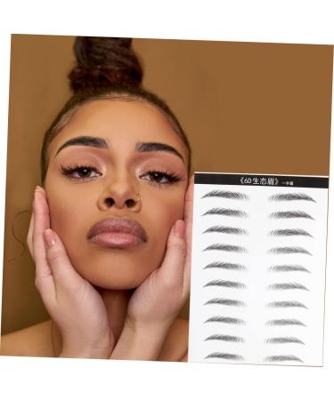 Housoutil Black Eyebrows 2 Pairs Simulation Eyebrow Stick-on Brows Artificial Eyebrow Patch Eyebrow Stickers Water Proof 3d - Buy Online on SooperMarket.com