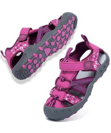 Csgkag sandals boy girls sport outdoor sandals closed summer beach closed beach shoes trekkingandals 27 EU rose red