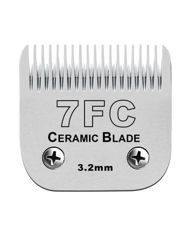 BESTBOMG Pet Clipper Blades Shaving Head Compatible with Oster Animal Clipper Detachable Stainless Steel Ceramic Blade Compatible with Wahl Clipper Compatible with Andis Dog Clipper (3.2mm 7FC) E 7FC 1PACK