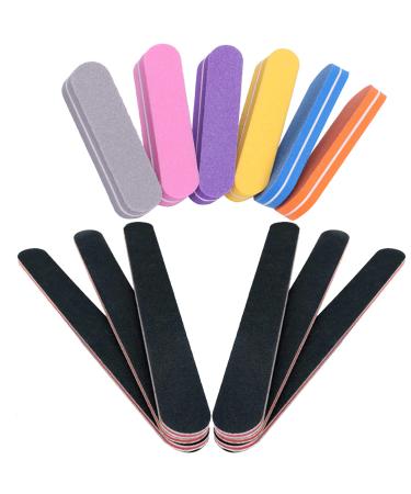Stadux Nail Files & Buffer Set 12pcs 100/180 Grit Professional Nail File Sanding Block Polisher Buffing File Buffer Blocks to Remove Ridges/Cuticles Nail Files & Buffers Set (6+6)