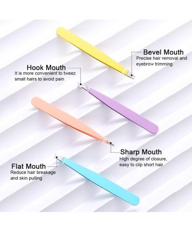 WUBAYI 7Pcs Stainless Steel Tweezers Kit for Facial Hair Removal - Professional Eyebrow Tweezers Set for Men & Women - Buy Online on SooperMarket.com