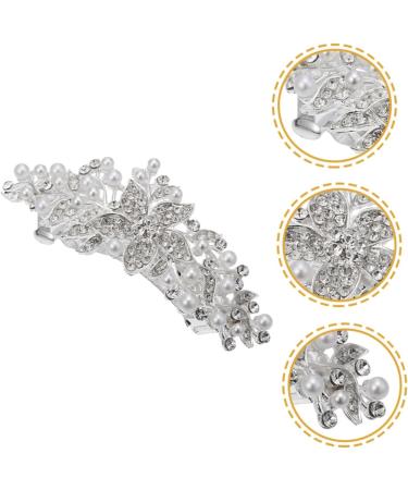 HAPINARY Rhinestone Hair Clip Headwear for Women Flower Hair Clips for Women Rhinestone Flower Hair Clip Girl Headdress Flower Hair Barrette Sparkly Hair Clip Hair Accessory Bride Abs - Buy Online on SooperMarket.com