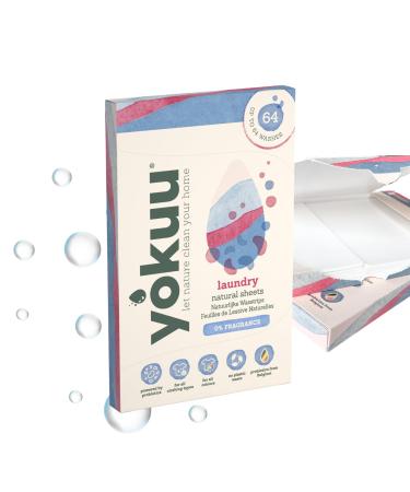 YOKUU Probiotic Laundry Sheets| 64 loads | Unscented | Travel Washing Detergent| Eco Laundry Detergent Sheets
