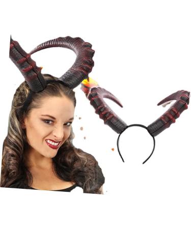 HAPINARY 1pc Devil's Horn Headband Bull Horn Headpiece Halloween Hair Accessories Women Long Horns Headpiece Devil Cosplay Hair Accessory Evil Horn Headdress Cosplay Headpiece Headbands Pu - Buy Online on SooperMarket.com