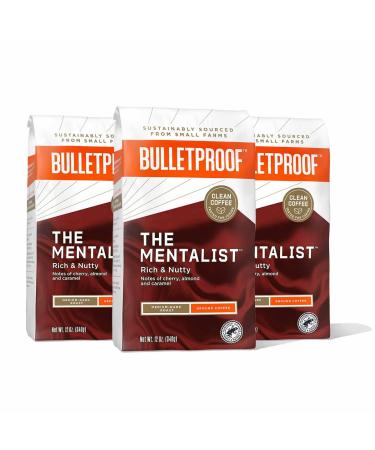 Bulletproof The Mentalist Medium-Dark Roast Ground Coffee 12 Ounces (Pack of 3) 100% Arabica Coffee Sourced from Guatemala Colombia & El Salvador
