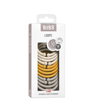 BIBSS LOOPS 12-Pack | BPA-Free Food Safe Teething Toys | Ivory Honey Bee Sand | 0-36 Months - Buy Online on SooperMarket.com