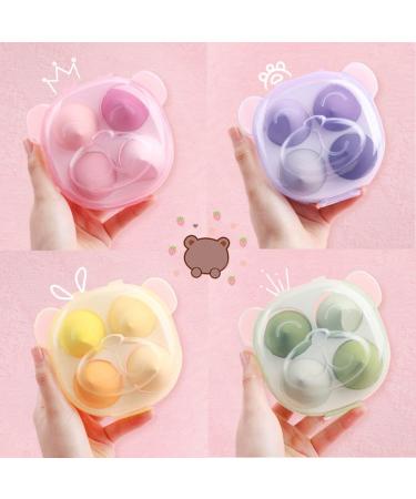 4PCS Stretchy Elastic Portable Foundation Sponge Set | Soft Makeup Blending Sponges with Box - Perfect for Flawless Finish - Buy Online on SooperMarket.com