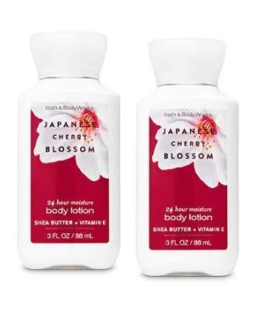 Bath and Body Works 2 Pack 24 Hour Moisture Japanese Cherry Blossom Travel Size Body Lotion 3 Oz.