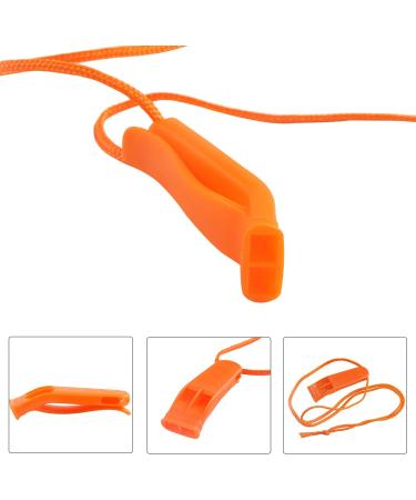 AUGSUN 10 Pcs Safety Whistle with Lanyard - Marine Grade Plastic Whistle for Emergencies, Orange - Buy Online on SooperMarket.com