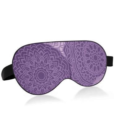 Haskirky Light Blocking Eye Mask Breathable and Adjustable Adult Men and Women Travel on Business Trips Yoga Meditation Light Smooth Comfortable Eye Mask Office Deep Sleep Goodies Purple Mandala Bo