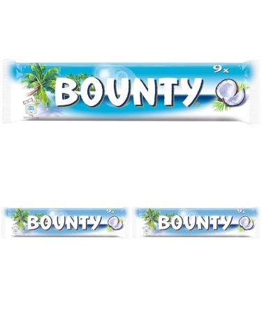 Bounty Chocolate Bars Coconut and Chocolate Flavour 9 Bars in a Pack (9 x 28.5g) (Pack of 3) 257 g (Pack of 3)