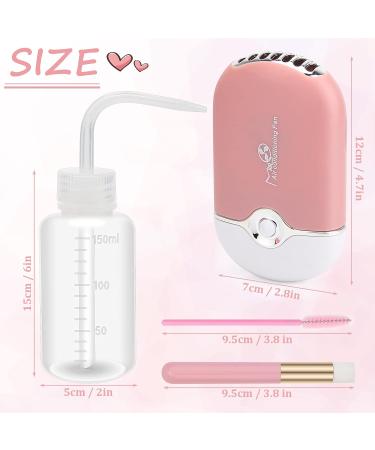 5 Pcs Eyelash Fan Kit - Mini Portable USB Rechargeable Cooling Fan & Lash Cleanser Set - Buy Online on SooperMarket.com