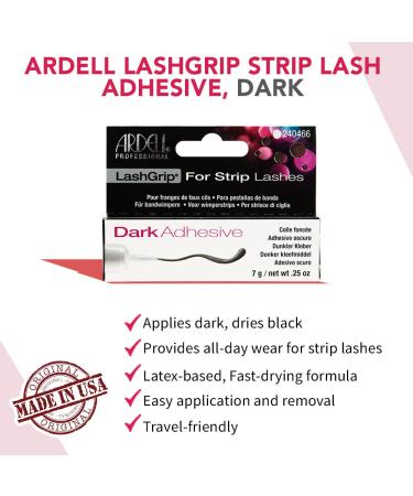 Ardell LashGrip Dark Adhesive for Strip Lashes - 0.25 oz (7g) | Long-Lasting Hold - Buy Online on SooperMarket.com