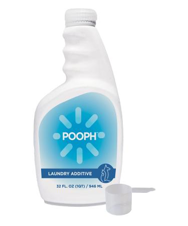 Pooph Laundry Additive, 32oz Bottle (16 Loads) - Dismantles Odors on a Molecular Basis, Dogs, Cats, Freshener, Eliminator, Urine, Poop, Pee, Deodorizer, Natures, Puppy, Fresh, Clean, Furniture, Potty