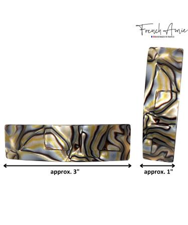 French Amie Onyx 1 Wide Celluloid Handmade Hair Clip Barrette - Elegant and Stylish - Buy Online on SooperMarket.com