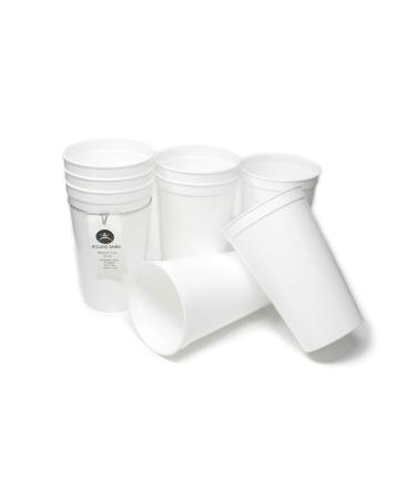 Rolling Sands 22 Ounce Reusable Plastic Stadium Cups White, 8 Pack, Made in USA, BPA-Free Dishwasher Safe Plastic Tumblers
