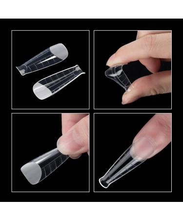 BNG 120 Pcs Frosted Dual Nail Forms - Professional Polymer Gel Nails Extension Molds for Quick Building and Full Cover Acrylic Nails - Buy Online on SooperMarket.com