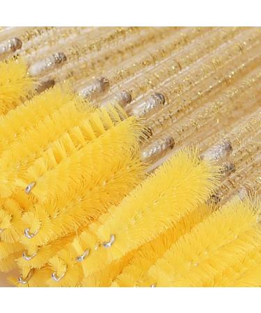 Disposable Eyelash Brushes 50 Pieces Nylon Make-up Brushes Mascara Sticks Eyelashes Eyebrows Disposable Portable Brush (Yellow) - Buy Online on SooperMarket.com
