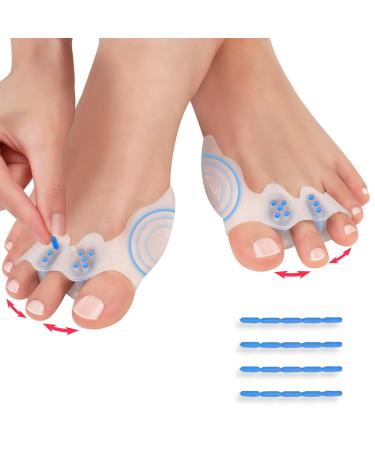 Tech Love 2 Pairs Toe Separators Bunion Correctors for Women Big Toe Soft Gel Toe Spacers Bunion Pads Bunion Protector for Feet Pain Relief Relaxing and Separating Toes
