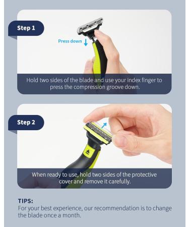 YINKE Manual 3 Razor Replacement Blades and Nose Hair Trimmer Heads - Compatible with O Blade QP2520 QP2630 QP2724 QP2734 QP2834, O Blade 360 & OBlade Pro Electric Shaver - 3+1Pcs - Buy Online on SooperMarket.com