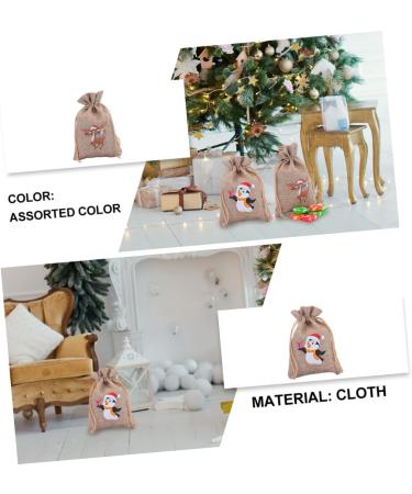 PLAFOPE Holiday Bags 12pcs Christmas Drawstring Bag Candy Bags Xmas Candy Bag Drawstring Storage Bags Miss Cartoon - Buy Online on SooperMarket.com