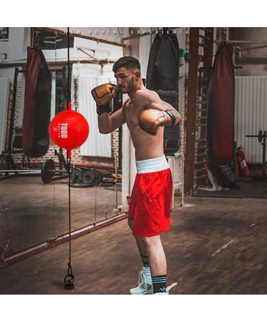 Weisheng Double End Leather Boxing Speed Ball Red | Boxing Training Speed Punching Bag - Buy Online on SooperMarket.com
