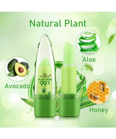 2-Pack Aloe Vera Lipstick: Long-Lasting, Nutritious & Moisturizing Lip Care | Magic Color Changing Crystal Jelly Lipstick | Matte Makeup Tinted Lip Balm (Green A) - Buy Online on SooperMarket.com