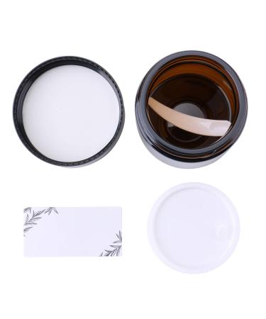 THETIS Homes 2 oz Round Glass Jars (12 Pack) - Amber Cosmetic Containers with Inner Liners, Black Lids, Labels - 12 Count - Buy Online on SooperMarket.com