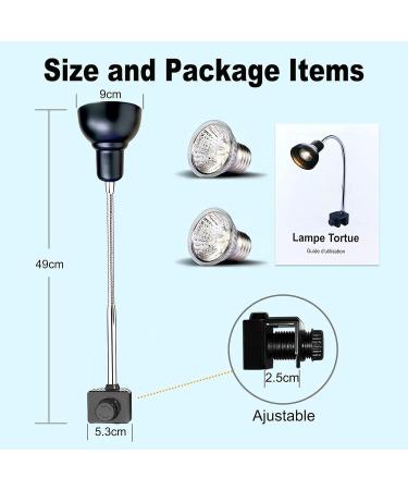 Buy Pewingo Turtle Heat Lamp - UVB Basking Spot Lights for Reptiles | 360 Swivel Clamp | Halogen & Orange Light | Ideal for Turtles Snakes & Lizards - Buy Online on SooperMarket.com