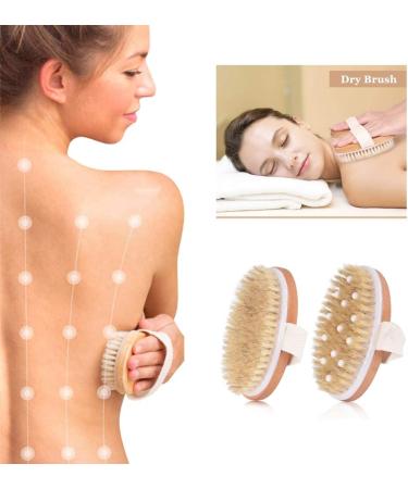 Spclsim Bath Brush Set - Body Exfoliating & Back Cleaning Scrubber with Long Wooden Handle - Buy Online on SooperMarket.com