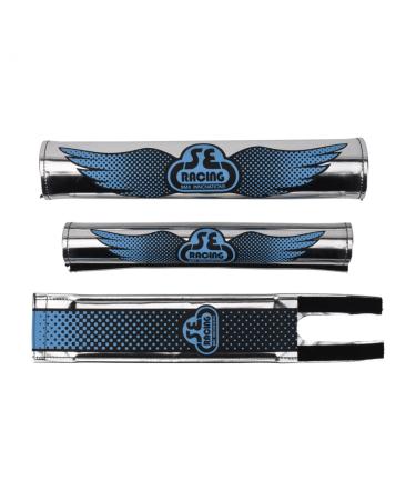 SE Racing Wing Logo Pad Set Vinyl Chrome/Black/Blue