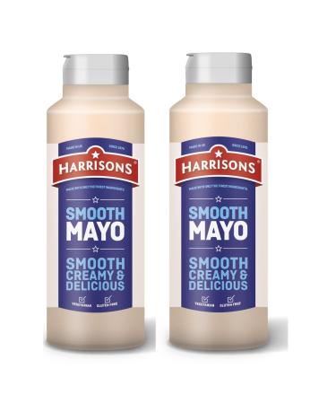 Harrison Mayonnaise Pack of 2 Mayo Sauce Bottles 1 Liter Each Gluten Free with No Soya Dairy and Artificial Color or Flavor Made in UK