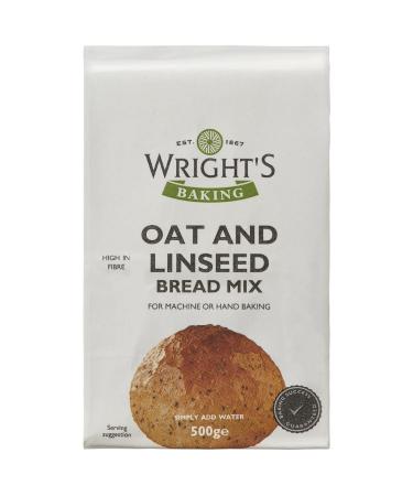 Wright's | Oat & Linseed Bread Mix 6X500g (3Kg) | For Machine or Hand Baking | Baking Success Guaranteed | Suitable for Vegetarians Oat & Linseed 6X500G