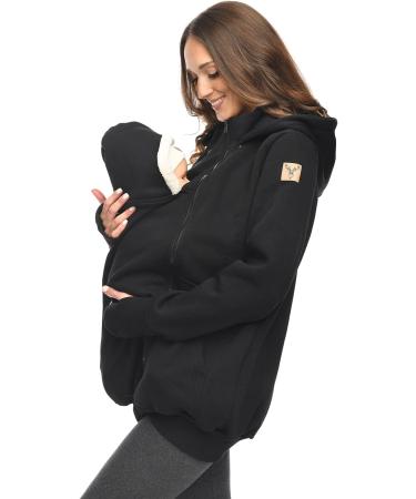 MijaCulture 3-in-1 Maternity Jumper for Baby Carrier Kangaroo Jacket - Schwarz Black S - Buy Online on SooperMarket.com