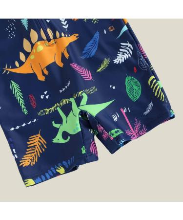 PythJooh Baby Boy Swimsuit - Zipper Rash Guard One Piece Beach Swimwear Shark Print Shorts - 0-5 Years - Navy Dinosaur - Buy Online on SooperMarket.com