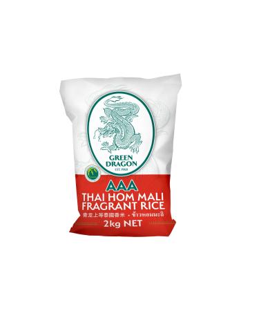 Green Dragon Thai Fragrant Jasmine Rice 2KG | Thai Hom Mali | AAA | Premium Rice | White Rice | Chinese Ingredients | Chinese Asian Cooking | 2KG