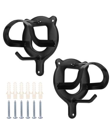 BoxoB 2 pieces of bridle holding horse bridle hook hook metal wall bracket with pipes and screw for saddle room barn stable (black)