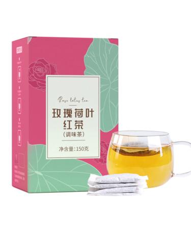 30 Count Organic Rose Leaf Black Tea Combination Natural Herbal Tea Bags of Cassia Barley Orange Peel Winter Melon Aromatic Fragrant Flower Flavored Tea 150g / 5.3oz