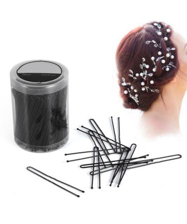 300 pieces hairpins hair clips and u hair pin and 100 pieces of hair tie with storage box for girls and women hairdresser hairpins clips clip foals wavy clip hair accessories (m black) m (300 pack) black