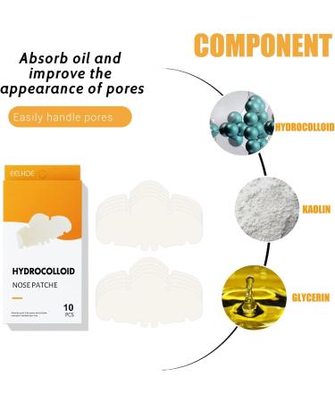 Pore Cleansing Strips - 10pcs Hydrocolloid Blackhead Remover Patches for Oily Skin - Buy Online on SooperMarket.com