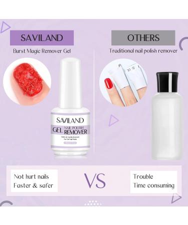 Saviland Gel Nail Polish Remover (3 Pack) - Professional & Quick 3-6 Minute Removal - No Foil Soaking Needed - Buy Online on SooperMarket.com