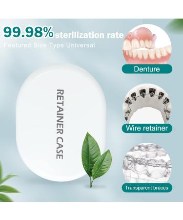 Portable Retainer Case with Drying Vent Holes and Clip for Invisalign - White - Buy Online on SooperMarket.com