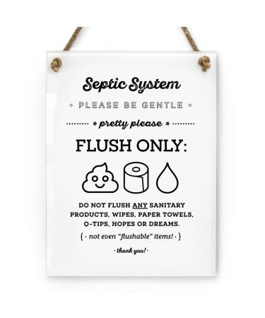 Reilly Originals 6x8 Inch Cute Emoji Septic System Bathroom Sign  Ready to Hang  Premium Finish, Durable