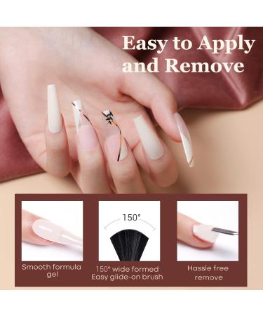 Modelones Gel Nail Kit- Nude Brown Gel Nail Polish Set with Lamp Starter Kit 26 PCS Gel Nail Polish Kit with 48W Nail Lamp Manicure Set No Wipe Base & Top Coat For Beginner DIY Nail Salon Home - Buy Online on SooperMarket.com