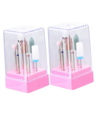 minkissy 2 Sets Acrylic Nails Buffer Bit Carbide Drill Bits Nail Grinding Head Manicure Drill Bits Nail Polishing File Bit Heads Diamond Drill Bits Nail File Bits To Rotate Shaper Ceramics
