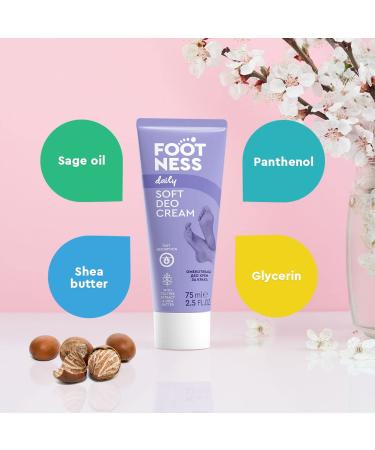 FOOTNESS Soft Deo Foot Cream - 3 in 1 Moisturizer for Silky Soft Deodorized Feet - 75 ml - Buy Online on SooperMarket.com