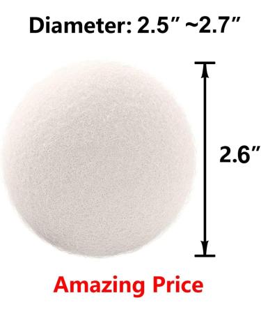 Eco-Friendly Wool Dryer Balls 6-Pack | Natural Fabric Softener & Wrinkle Reducer for Faster Drying - Buy Online on SooperMarket.com