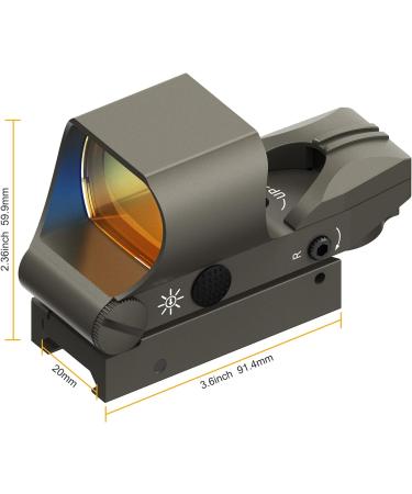 Feyachi Reflex Sight with Multiple Reticle System - Red Dot Sight with Picatinny Rail Mount for Absolute Co-Witness in Nickel Finish - Buy Online on SooperMarket.com